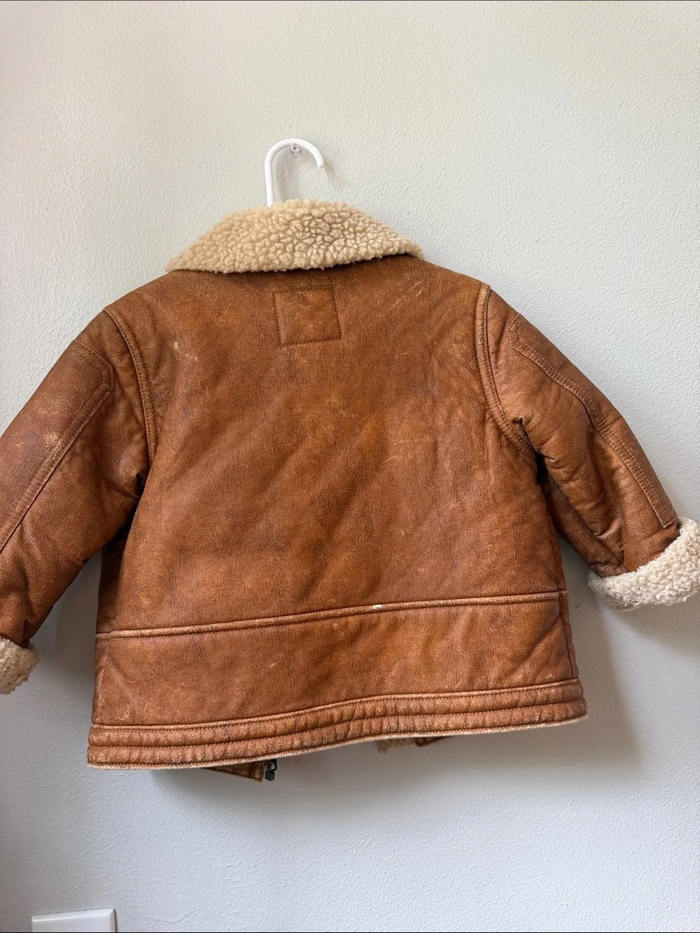 GAP Toddler Shearling-Trim Puffer Jacket - Brown & Cream